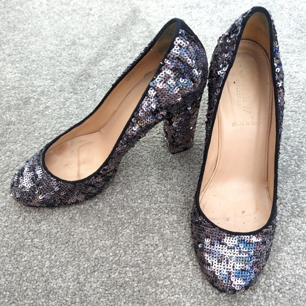 J. Crew Etta Sequins Pumps Heels size 6.5